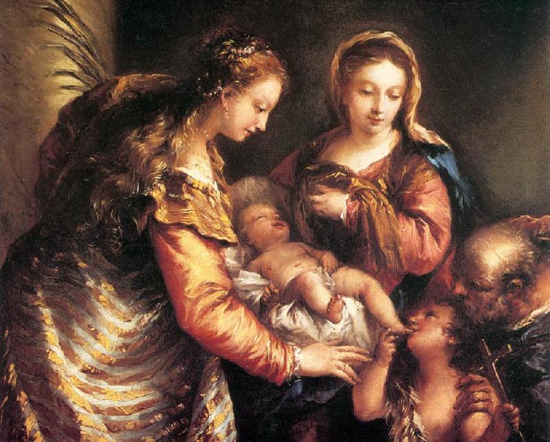 GUARDI, Gianantonio Holy Family with St John the Baptist and St Catherine gu oil painting image